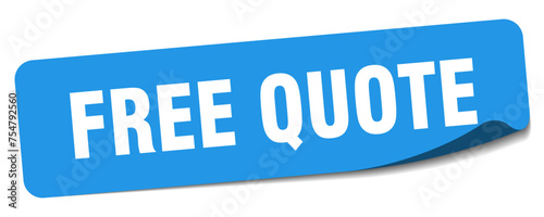 free quote sticker. free quote label
