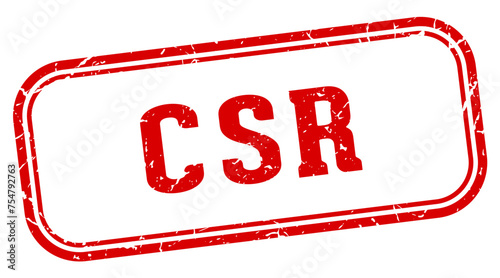 csr stamp. csr rectangular stamp on white background