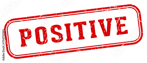 positive stamp. positive rectangular stamp on white background