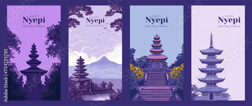 Happy Nyepi Day social media stories bundle template