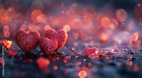 Two Hearts on Table