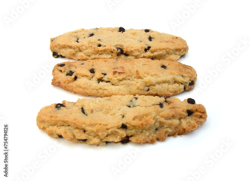 Chocolate cookie isolated on white background