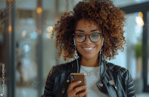 Woman Wearing Headphones Listening to Music