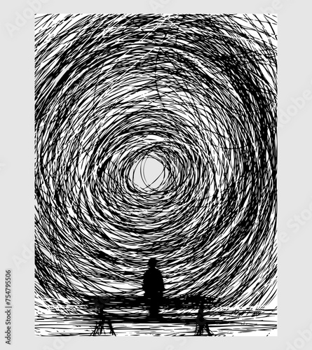 most popular abstract illusion t-shirt illustration of a person