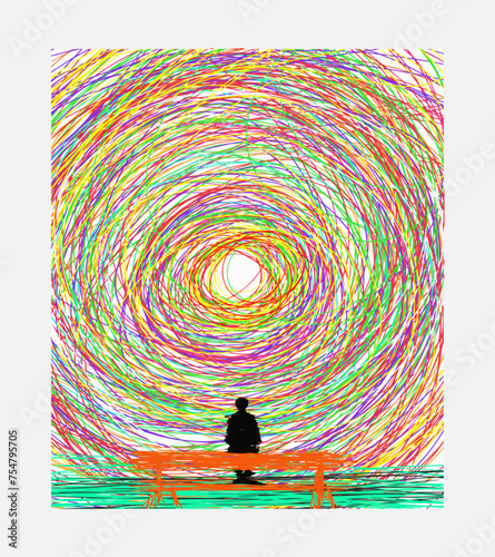 most popular abstract illusion t-shirt illustration of a person