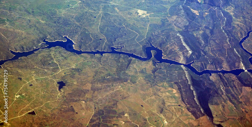 Fluss, aus einem Flugzeug gesehen