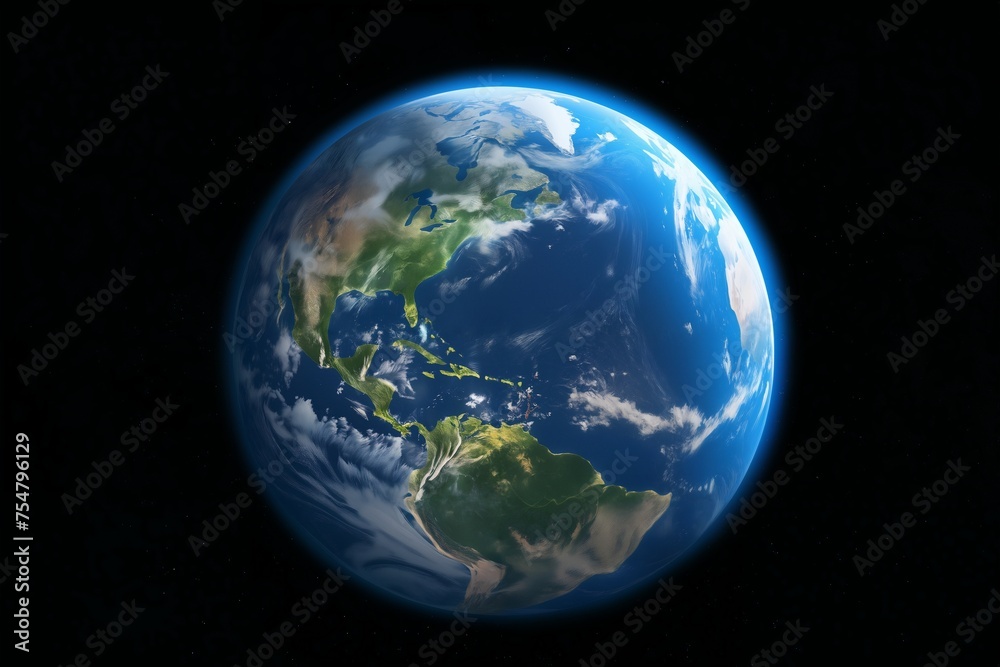 Earth planet against the background of dark space
