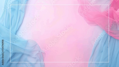 Soft Pastel Colored Background With Silk And Thin Frame photo