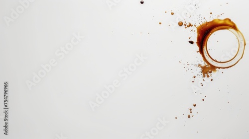 Blank White Background With Coffee Stain Circle