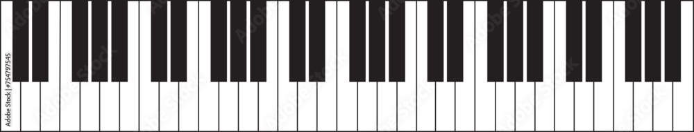 Fototapeta premium Piano icon in Outline Style editable stock. keyboard sign, musical instrument pictogram. Classical music, pianoforte melody, jazz show and performance, piano key and sound on transparent background.