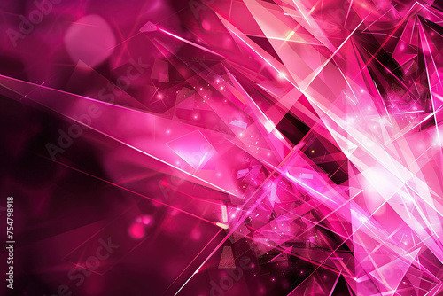 horizontal image of abstract fluorescent pink geometric transparent background Generative AI © AlfredoGiordano