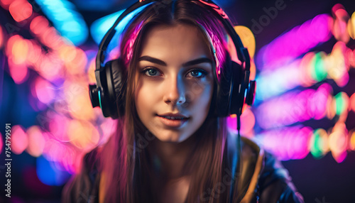 Portrait of the Beautiful Young Pro Gamer Girl © Filip