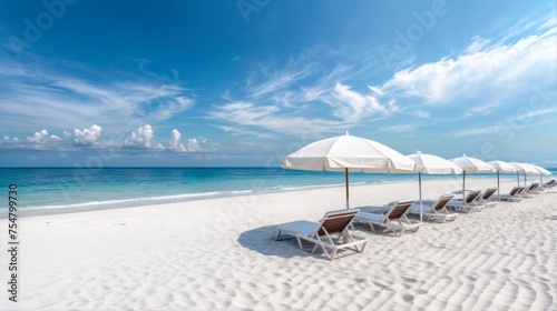 Fototapeta Naklejka Na Ścianę i Meble -  Beautiful tropical beach in Maldives - boost up color processing style