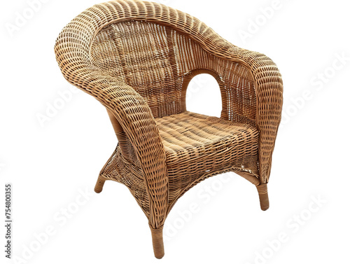 rattan garden chair cutout isolated on transparent png background