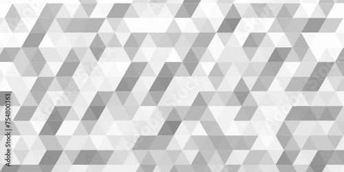 Abstract white and gray seamless geometric low polygon pattern .geometric wall tile polygonal pattern design .abstract small mosaic tringles vector illustration ,business design template . photo