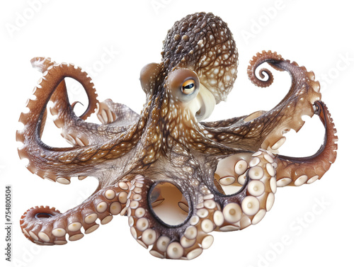 octopus cutout isolated on transparent png background