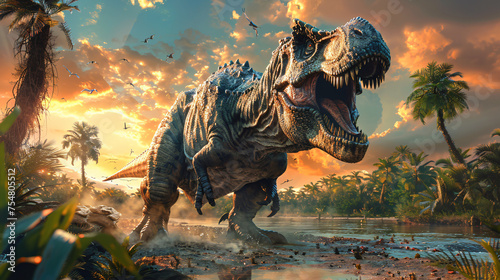 Prehistoric dinosaur Tyrannosaurus © Soomro