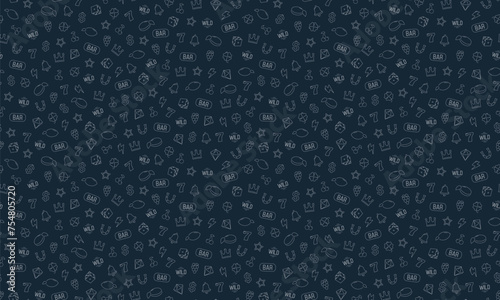 Seamless pattern for Casino. Background with game symbols. Vector template for your design.