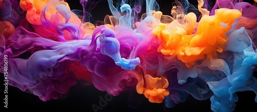 Colorful ink in water. Abstract background. photo