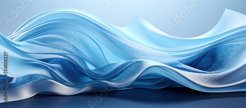 Blue abstract wavy background.