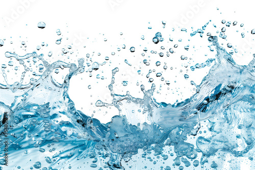 Blue water splash isolated on transparent background