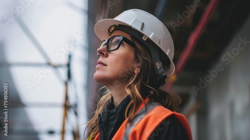 Proud Blue-Collar Woman: Construction Worker at Job Site in Arlington, Texas photo