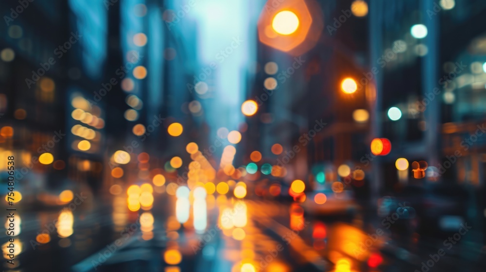 Urban Lights: Abstract Cityscape Blur in New York City