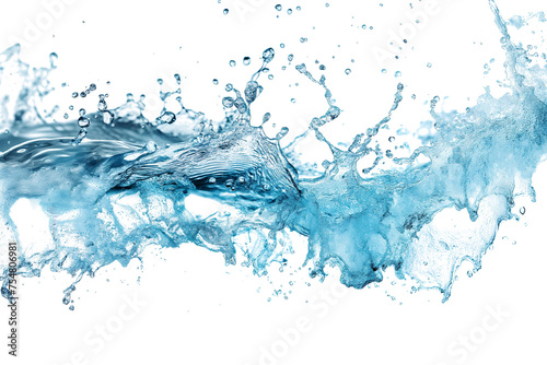 Blue water splash isolated on transparent background