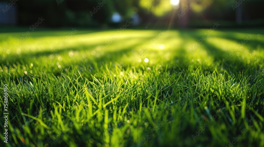 Vibrant Green Grass Field - Lush Summer Outdoors Background