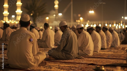 Special nightly prayers called Taraweeh, Islamic Prayer. © Media Srock