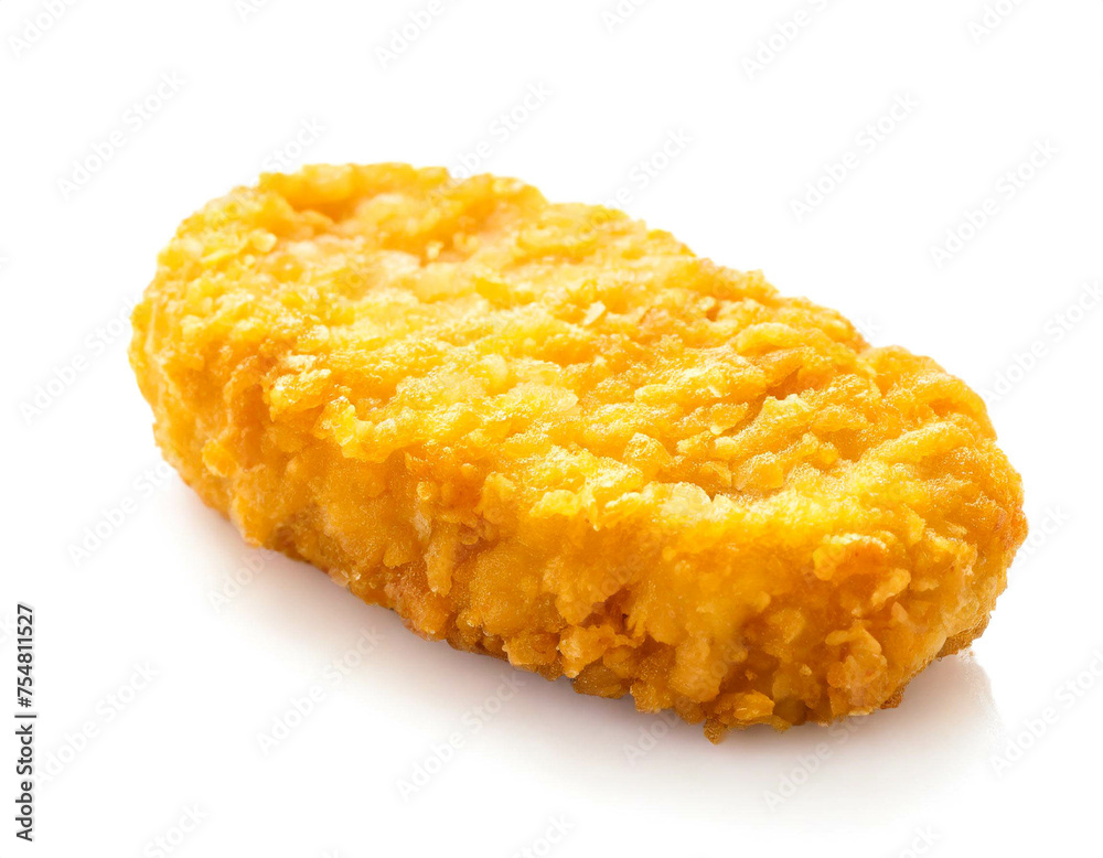 1 Chicken nugget isoliert auf weißen Hintergrund, Freisteller 1 Chicken nugget isoliert auf weißen Hintergrund, Freisteller