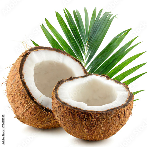 Kokosnüsse isoliert auf weißen Hintergrund, Freisteller