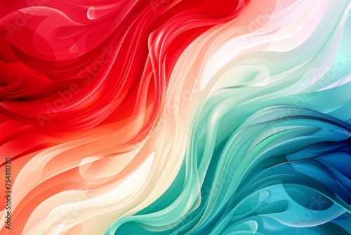 abstract colorful background with smooth lines in red, blue and white colors. Abstract background for Republic Day Iran photo