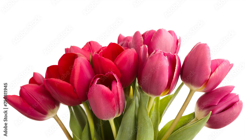 Rote Tulpen isoliert auf weißem Hintergrund, Freisteller Rote Tulpen isoliert auf weißem Hintergrund, Freisteller