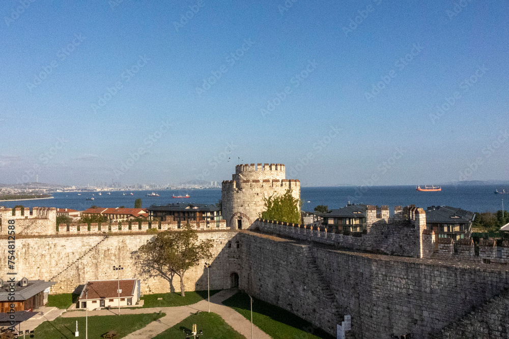 Yedikule Fortress ‘The Castle of Seven Towers’ in Faith, Istanbul,  Turkey. Built to protect the city walls it also acted as a prison and the state treasury. 