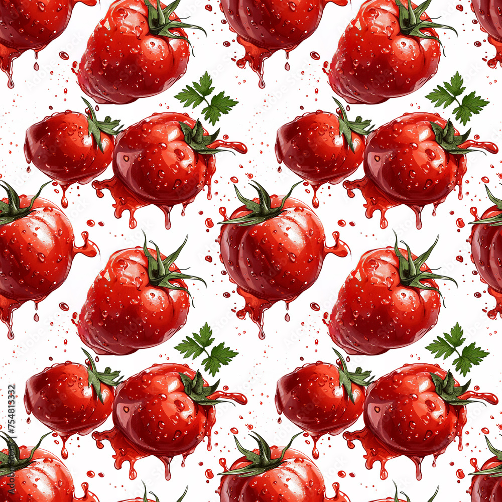 Seamless vegetable pattern in vector style
