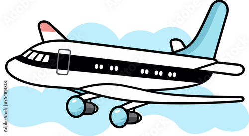 Above the horizon Vector illustration of an airplane