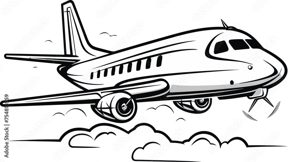 Skyward dreams Vector airplane illustration