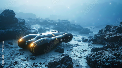 Autonomous Underwater Vehicle on Ocean Floor Mission photo