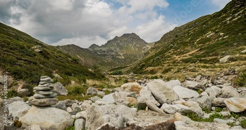 Timelapse view of Pizzo Spadolazzo from Madesimo valley - Italian Alps Peak (ID: 754816700)