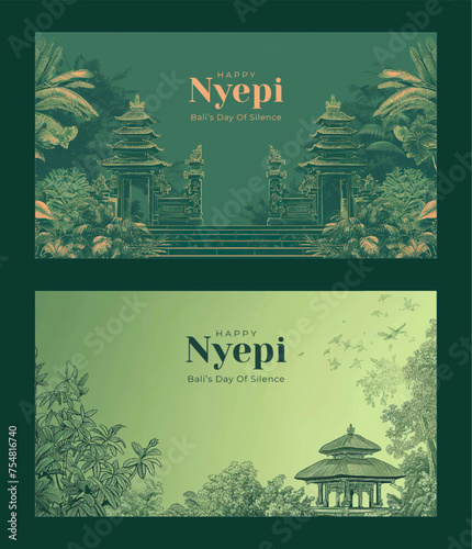 Happy Nyepi Day social media banner template