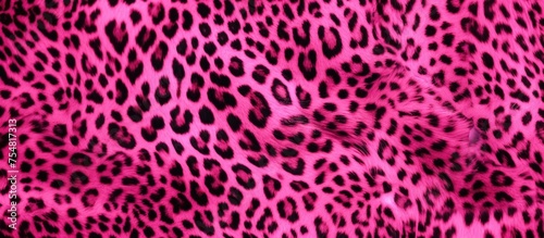 A close-up view of a pink and black animal print fabric, showcasing intricate patterns reminiscent of a leopard or tiger skin. The fabric is modern and vibrant, with a grunge color effect adding
