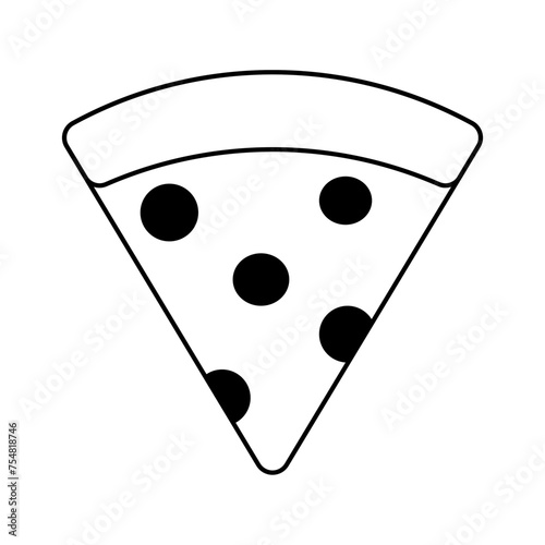 Illustration of a pizza slice, line art