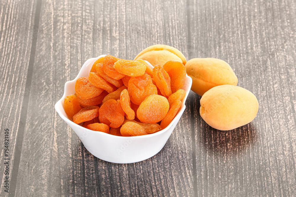 Dried apricot heap in the bowl Dried apricot heap in the bowl