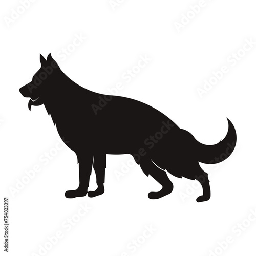 Brindle dog silhouette