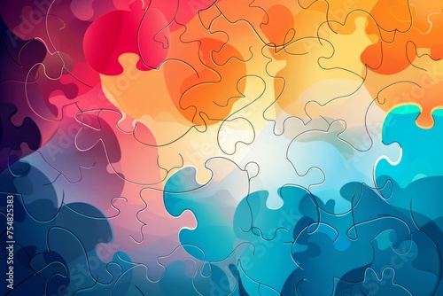 Colorful jigsaw puzzle background. abstract background for World Autism Acceptance Week 