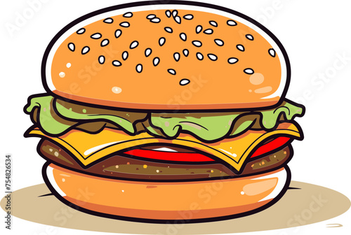 Retro Burger Vector Illustration for Vintage Flair