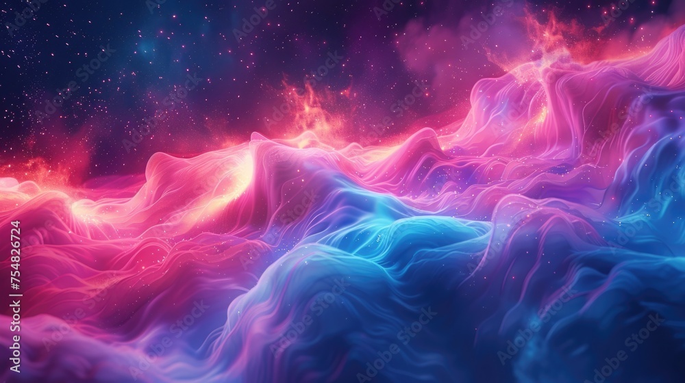 Fototapeta premium Vibrant gradient flow, simulating the aurora borealis for a dynamic and captivating background