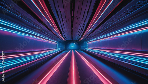 neon tunnel with neon lights