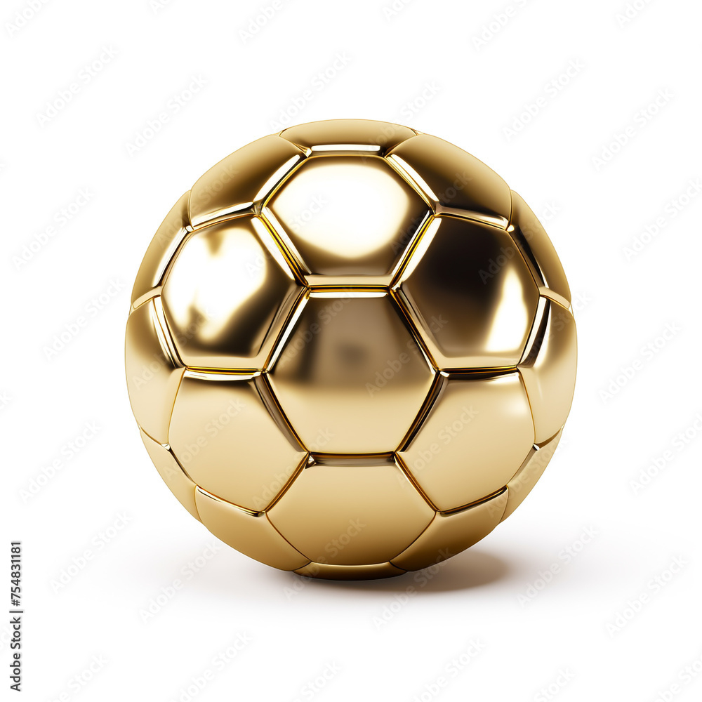 Fototapeta premium golden soccer ball on white background --v 5.2 сreated with Generative Ai